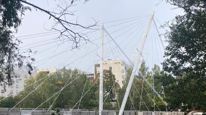 The Heureka light traffic bridge in Tikkurila, Finland