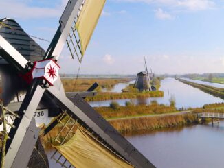 The iconic 18th century windmills at Kinderdijk