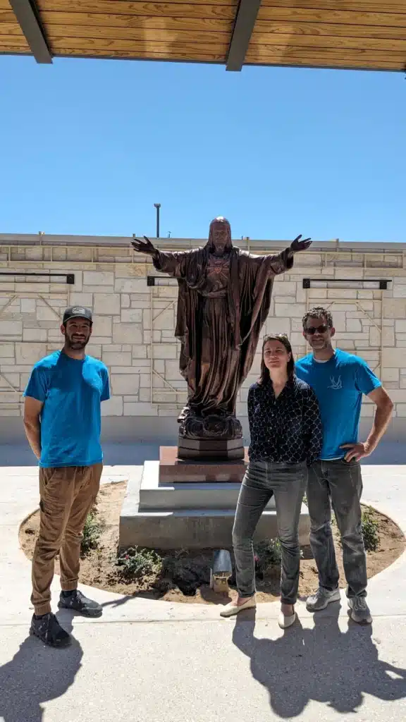 The Sacred Heart of Jesus Blessing statue after restoration