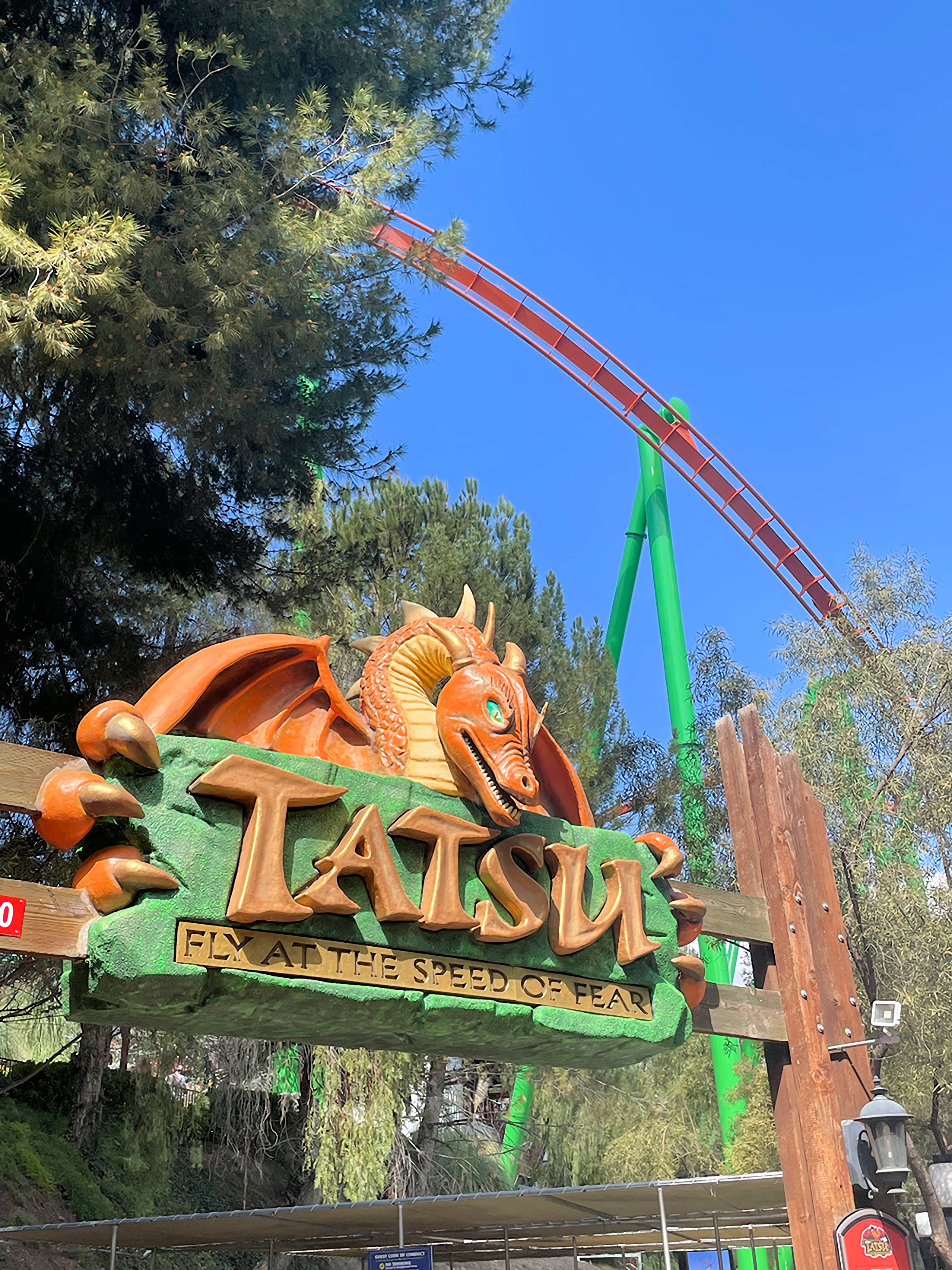 Tatsu, the legendary roller coaster at Six Flags Magic Mountain