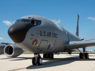 Boeing KC-135 Stratotanker aircraft repainted