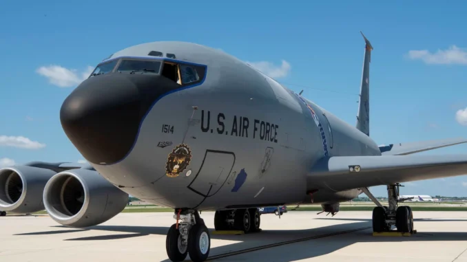 Boeing KC-135 Stratotanker aircraft repainted